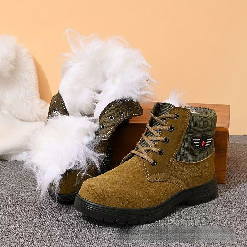 Mens Sheepskin-Trimmed Thermal Cotton Boots Dropshipman