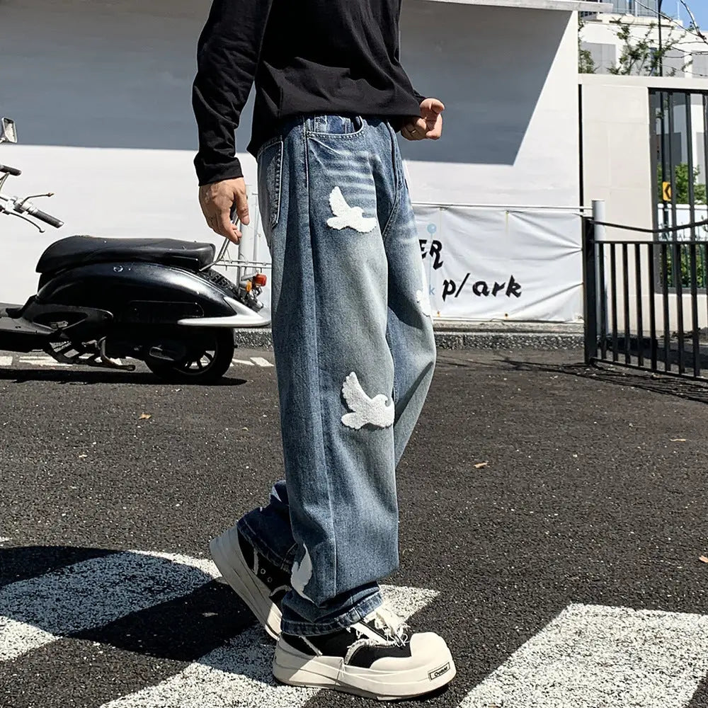 American Trendy Slightly Loose Straight-Leg Jeans – Comfortable, Stylish Fit Dropshipman