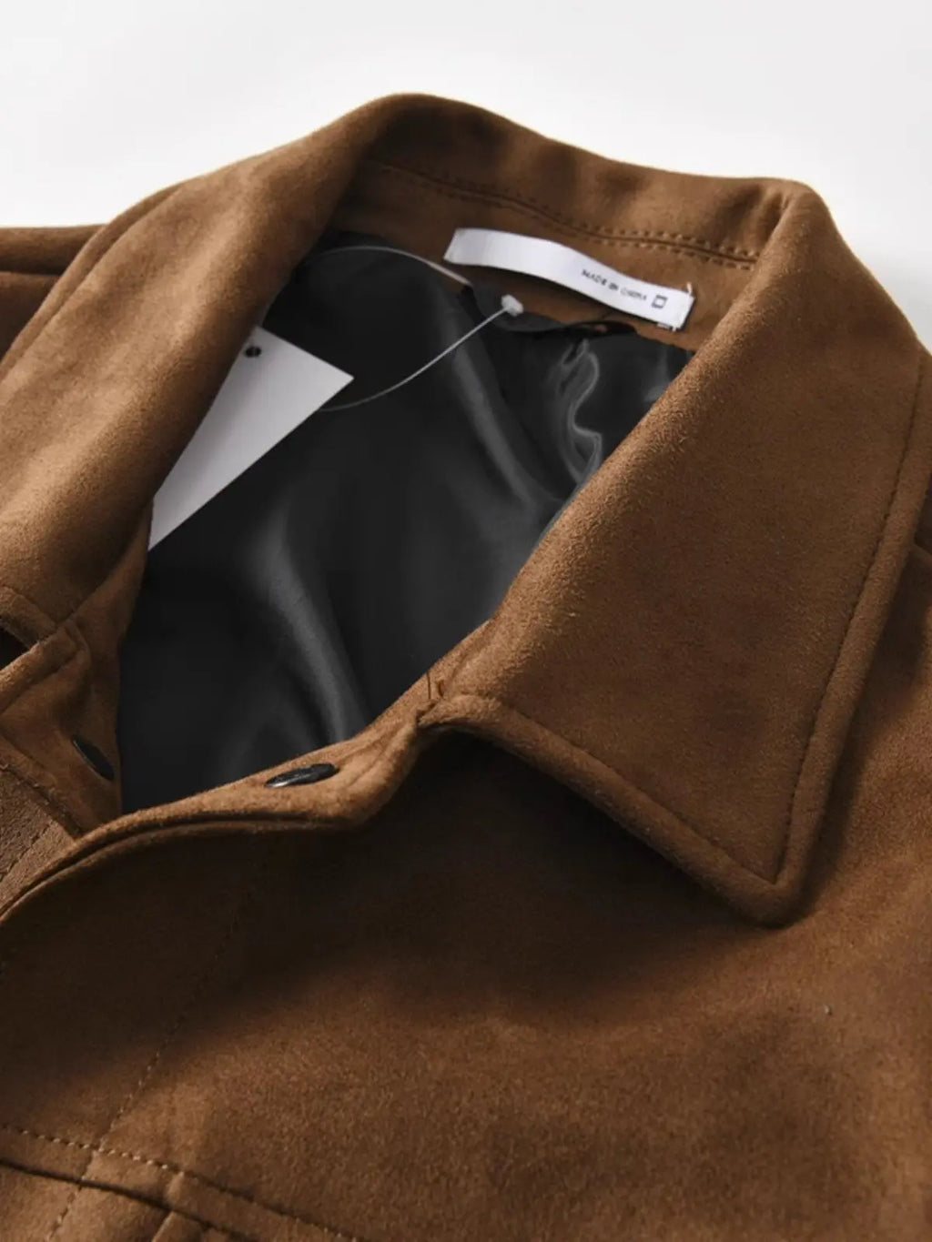 Retro American-Style Casual Work Jacket with Suede-Like Fabric and Lapel Collar Dropshipman