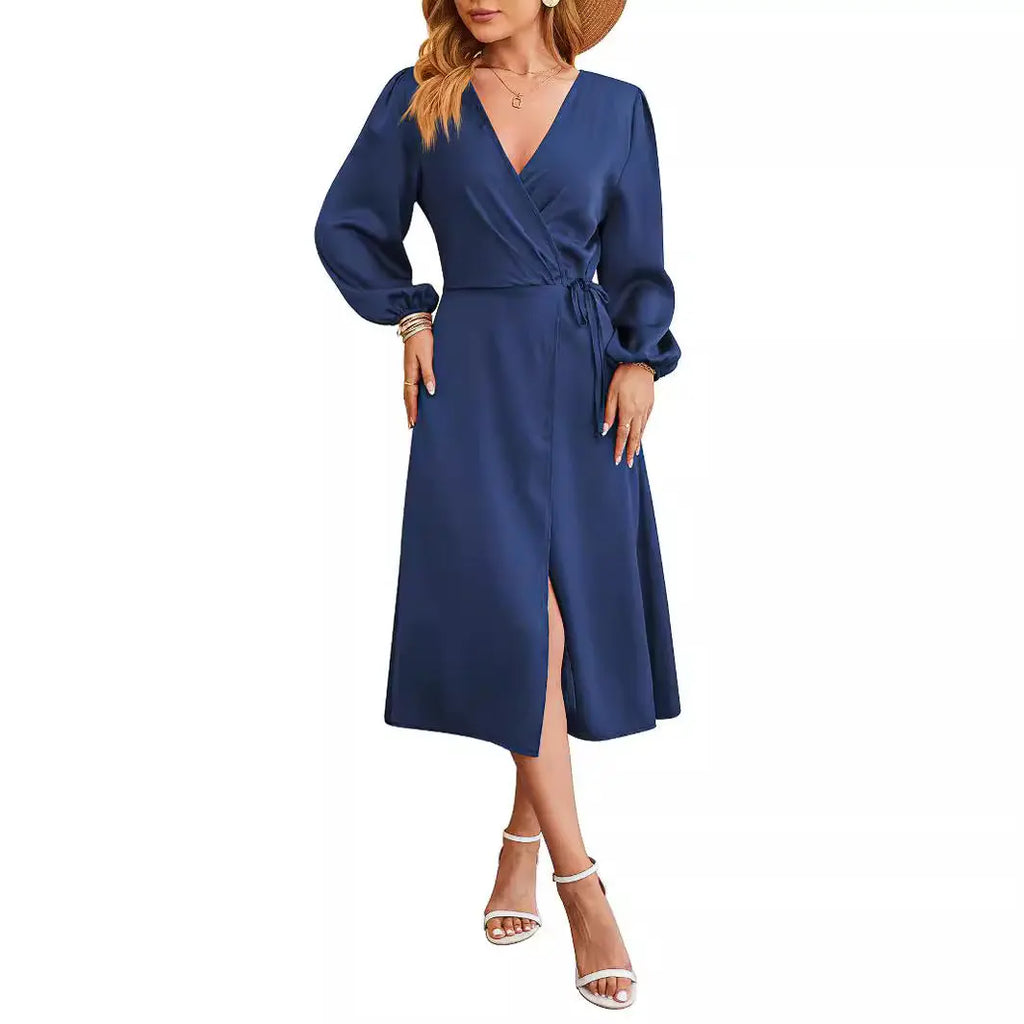 V-neck Skirt With A Slitsexy Dress Dropshipman