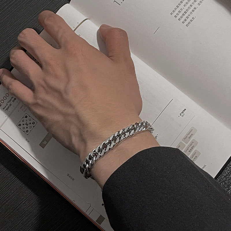 Men's Minimalist And Versatile Retro Cuban Bracelet Dropshipman