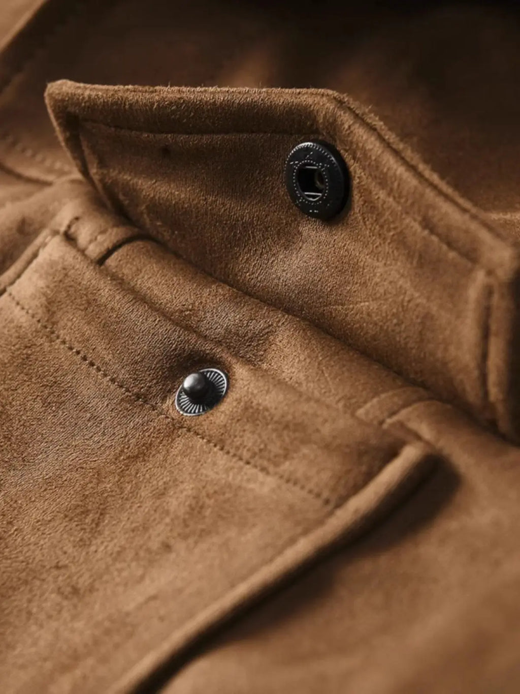 Retro American-Style Casual Work Jacket with Suede-Like Fabric and Lapel Collar Dropshipman