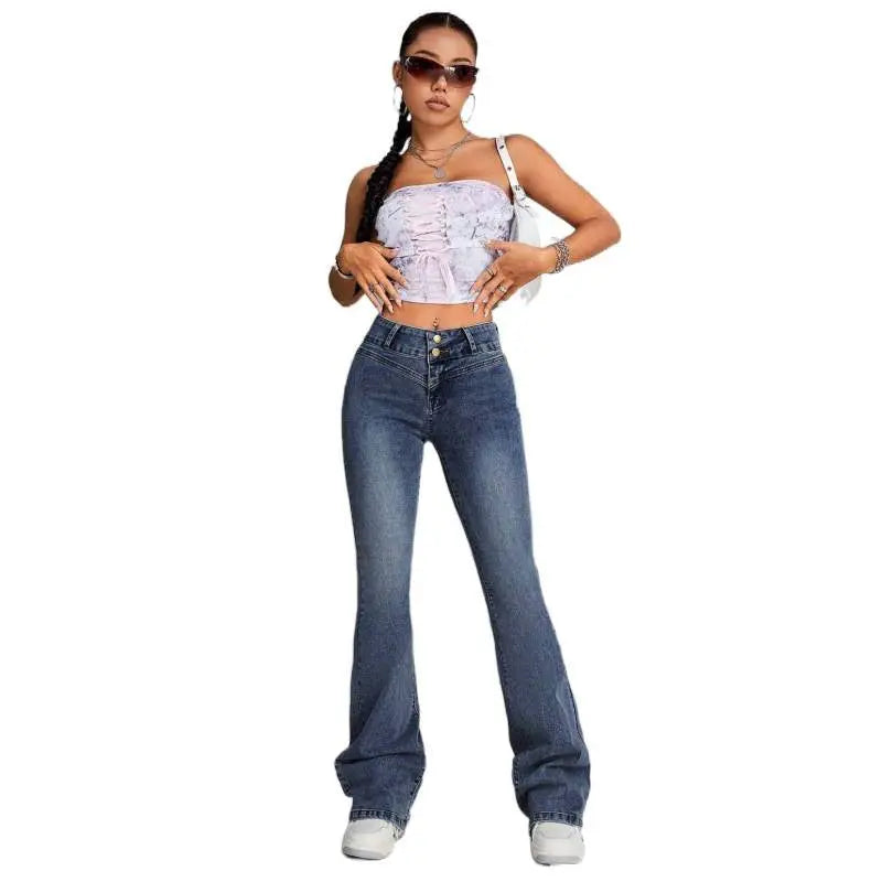 Womens Stretch Slim-Fit Denim Jeans Dropshipman
