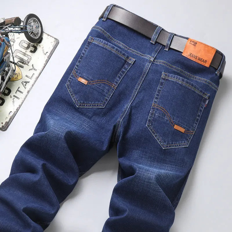 Men's Loose Straight Stretch Long Jeans – Comfortable Durable Denim Pants for Everyday Wear Dropshipman