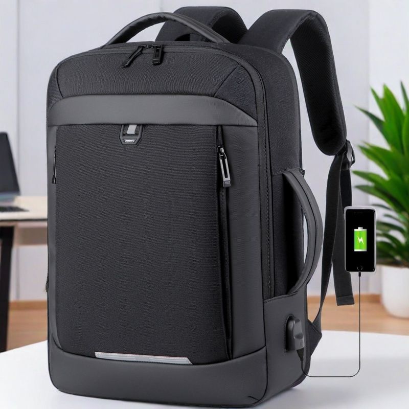 Multi-functional Black Breathable Laptop Backpack Dropshipman