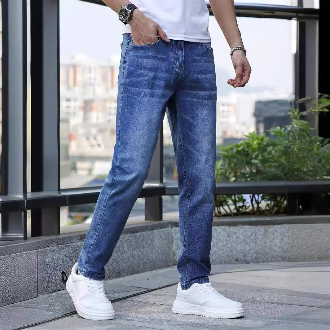 Men's Stretch Slim Fit Jeans – Comfortable, Flexible Denim with Modern Slim Cut Dropshipman
