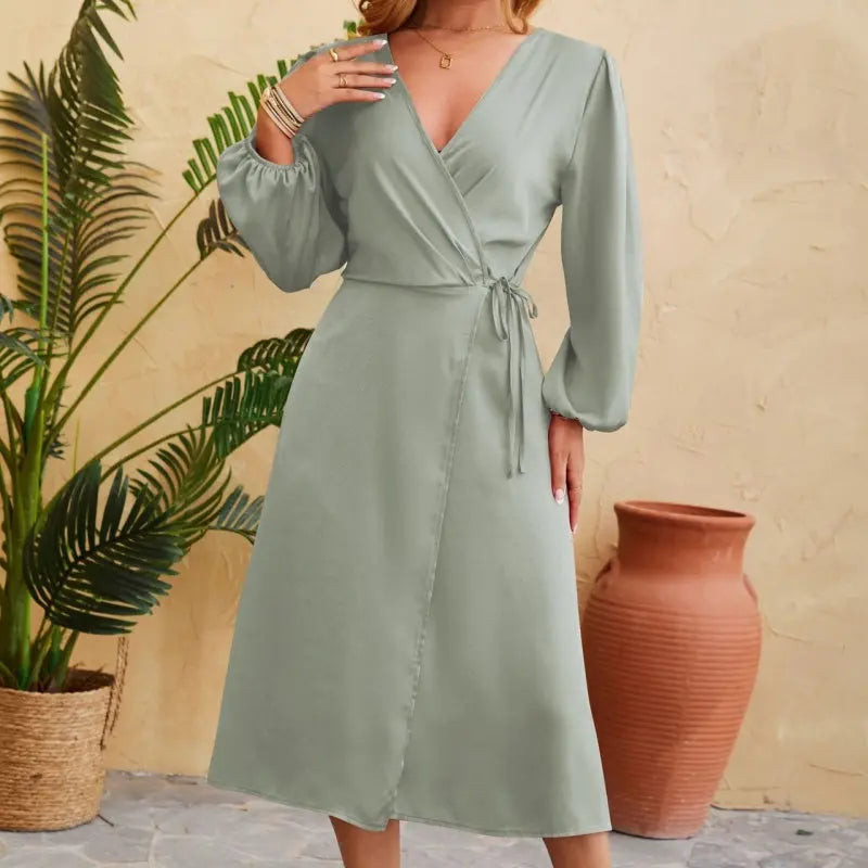 V-neck Skirt With A Slitsexy Dress Dropshipman