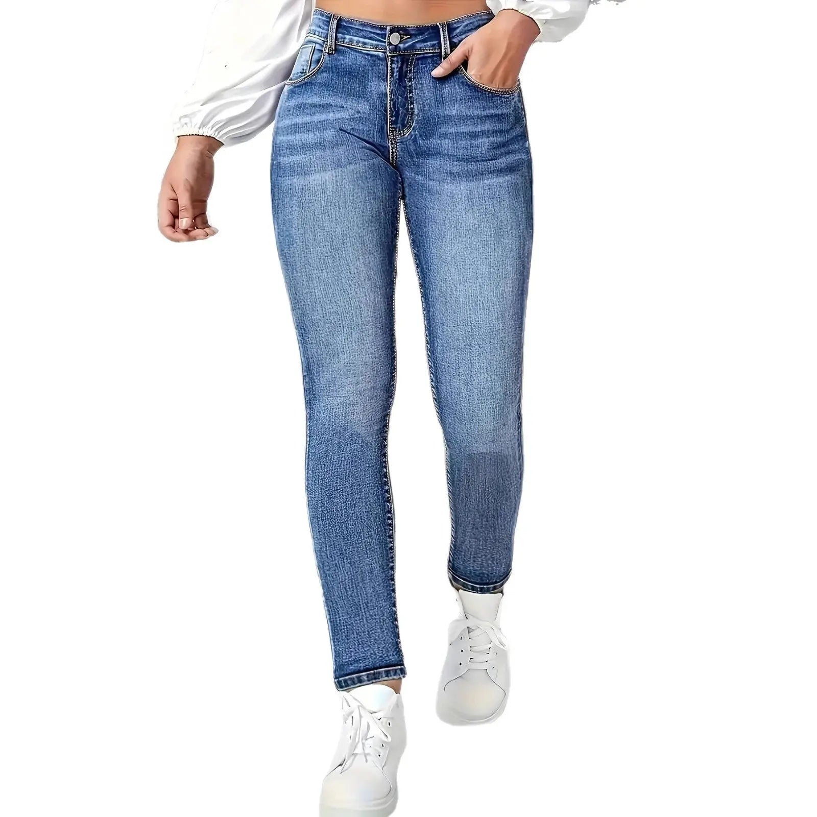 Womens Stylish Versatile Stretchy Slim-fit Minimalist Jeans Dropshipman