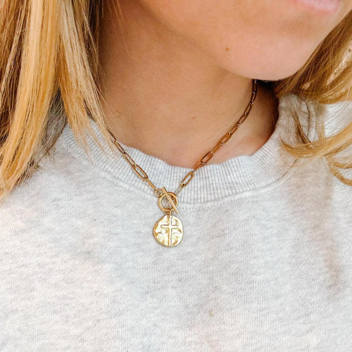 Paperclip Style Thick Chain Cross Necklace Dropshipman