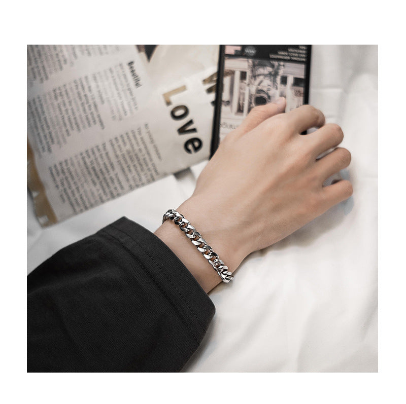 Men's Minimalist And Versatile Retro Cuban Bracelet Dropshipman