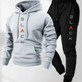 Mens soft comfortable Boston print hooded sweatshirt sweatpants set eco-friendly Assist Life