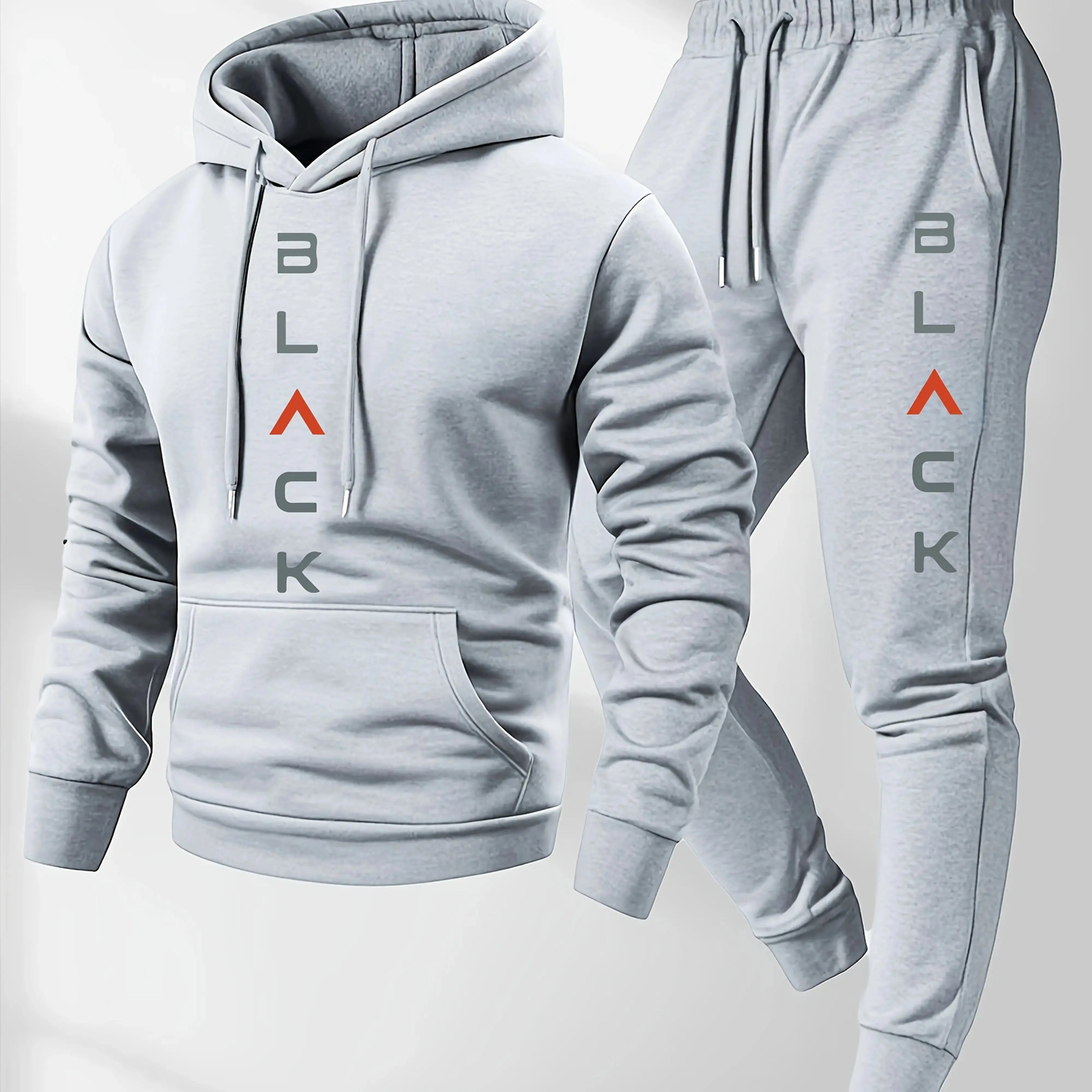 Mens soft comfortable Boston print hooded sweatshirt sweatpants set eco-friendly Assist Life