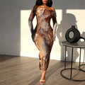 Printing Sexy Dress For Women Long Sleeve Y2k Clothes Assist Life