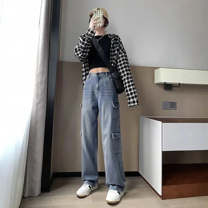 Women's Hip 136 Autumn Loose Workwear Jean 140Kg Plus Size Assist Life