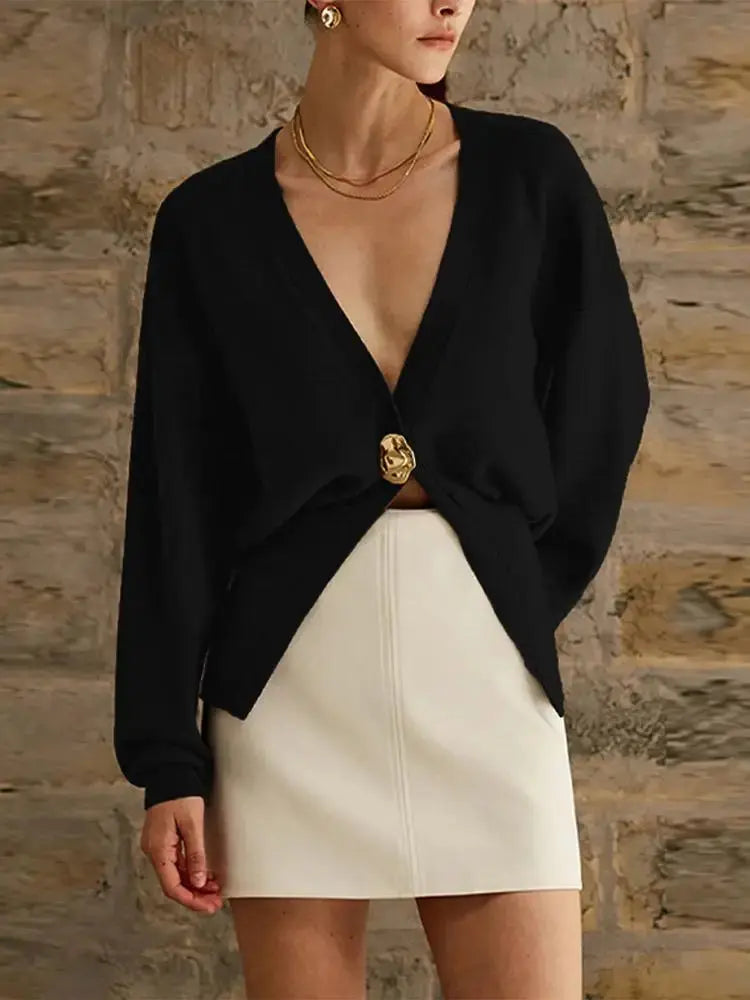 Women's Fashion Button Knitted Cardigan Vintage V Neck Assist Life