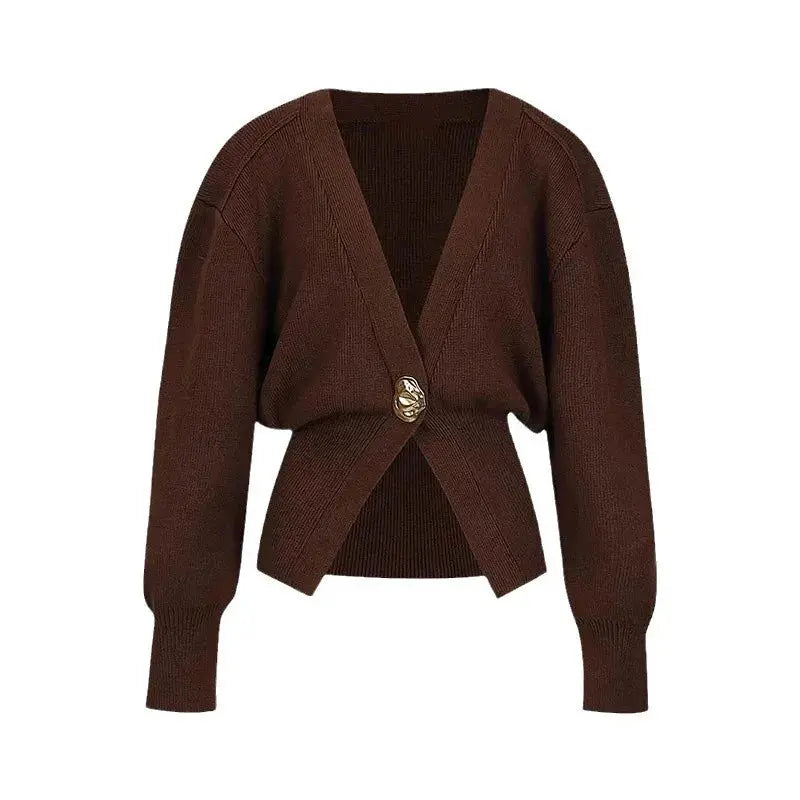 Women's Fashion Button Knitted Cardigan Vintage V Neck Assist Life