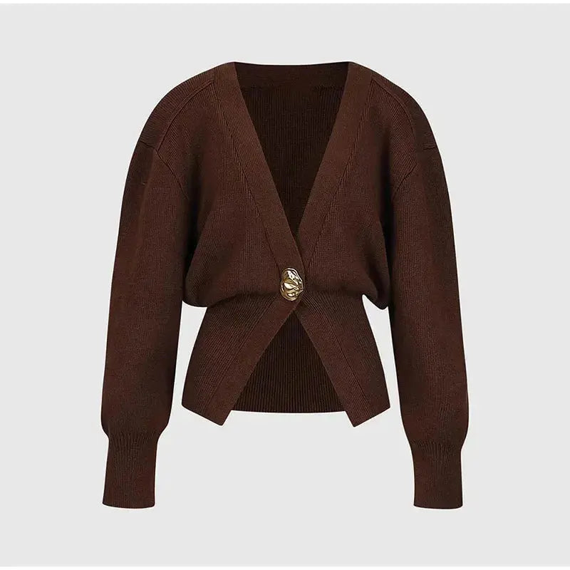 Women's Fashion Button Knitted Cardigan Vintage V Neck Assist Life