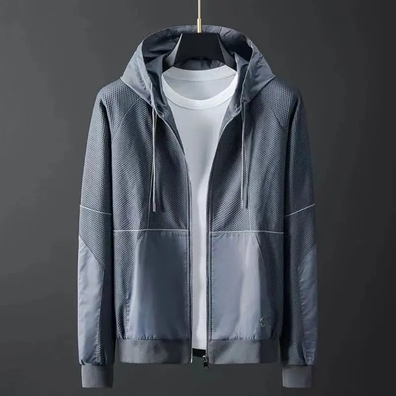 Men Tracksuit Zipper Hooded Jacket and Sweatpants 2 Pieces Assist Life