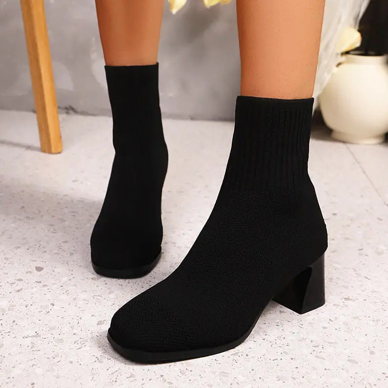 Womens Knitted Ankle Sock Boots For Autumn Dropshipman