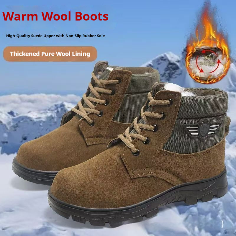 Mens Sheepskin-Trimmed Thermal Cotton Boots Dropshipman