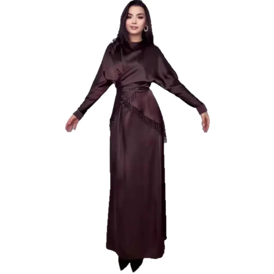 Silky Long-sleeved Elegant And Sophisticated Dress Dropshipman